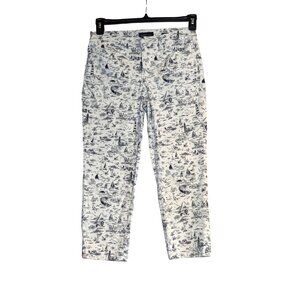 Charter Club Bristol Capri Pants Size 4 Nautical Print Lighthouse Beach